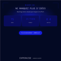 75 idées A/B test Shopify Notion PDF — bénéfices | EXPERAISE