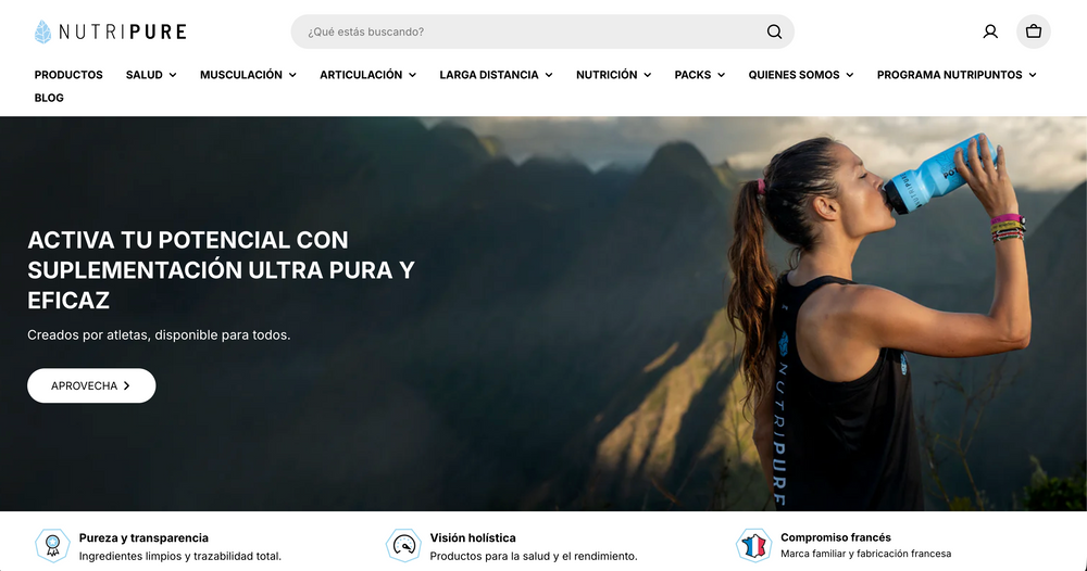 Boutique Shopify Nutripure en espagnol