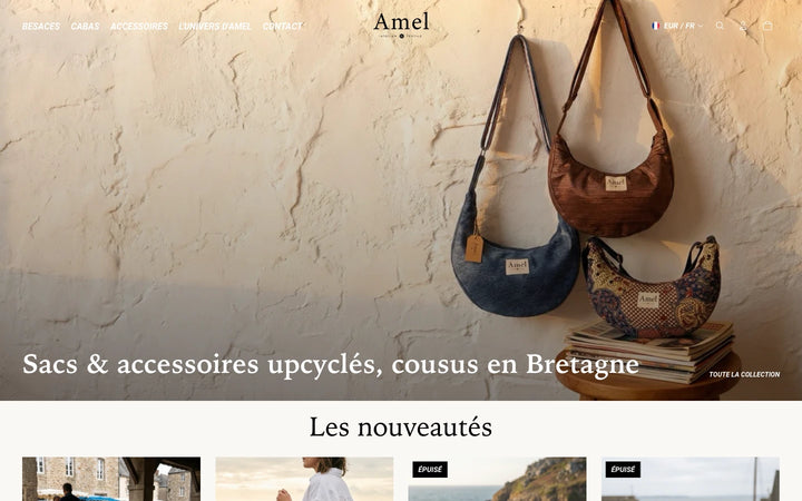 Capture de la page d’accueil de Amel Atelier