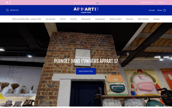 Capture de la page d’accueil de Appart 17
