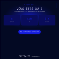 Benchmark taux conversion Shopify par secteur PDF — bénéfices | EXPERAISE