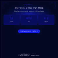 Breakdown PDP mode Shopify Figma PDF gratuit — bénéfices | EXPERAISE