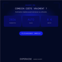 Calculateur budget Shopify 2026 Notion Sheet — bénéfices | EXPERAISE