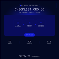 Checklist CRO Shopify 50 points PDF gratuit — hero | EXPERAISE