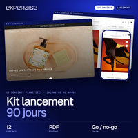 Couverture du kit gratuit Kit lancement 90 jours : captures de boutiques Shopify réalisées par EXPERAISE