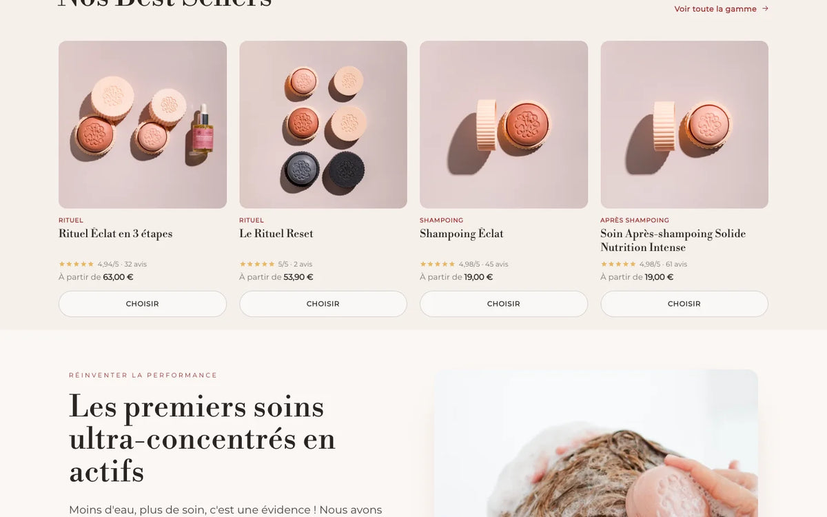Page d'accueil de la boutique Maison Jearom : les best-sellers avec note et avis