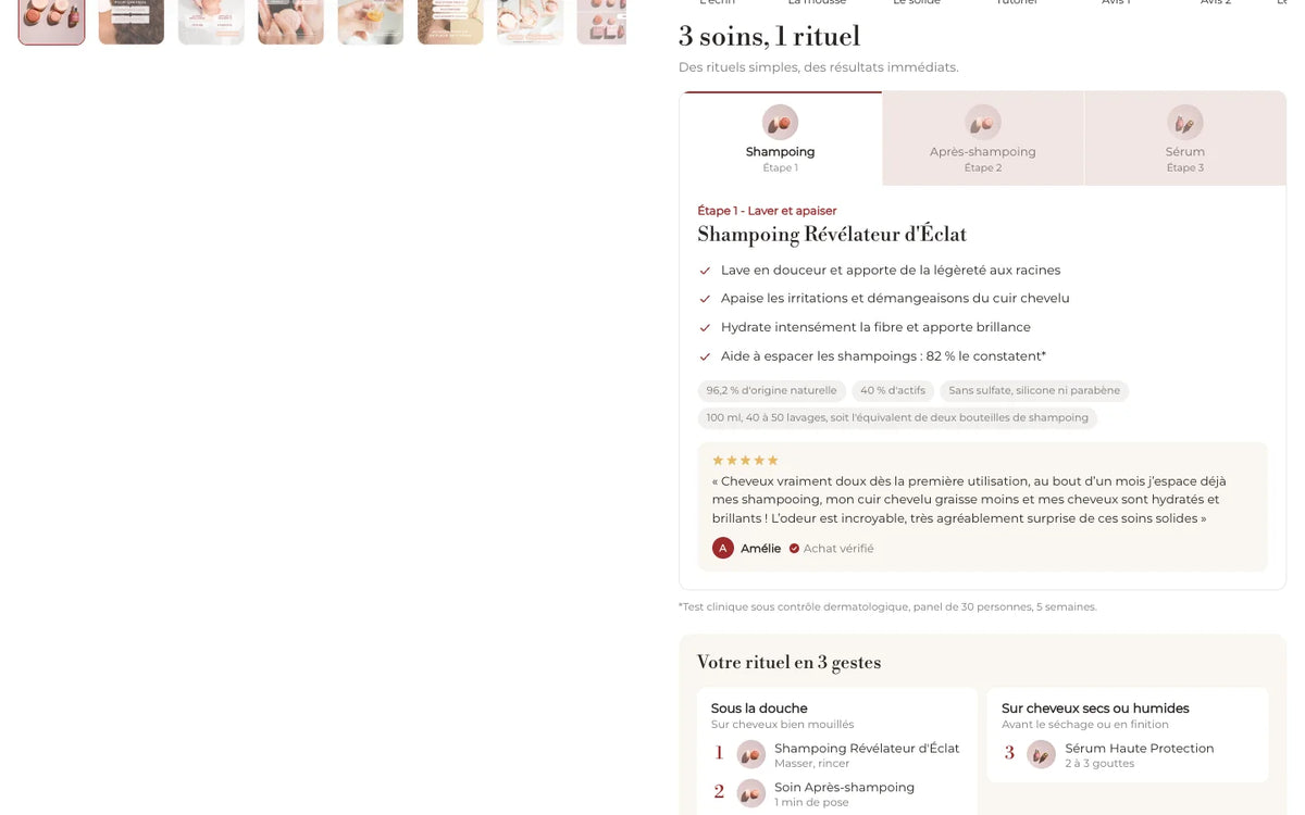 Boutique Maison Jearom : Fiche Rituel Éclat : les trois soins