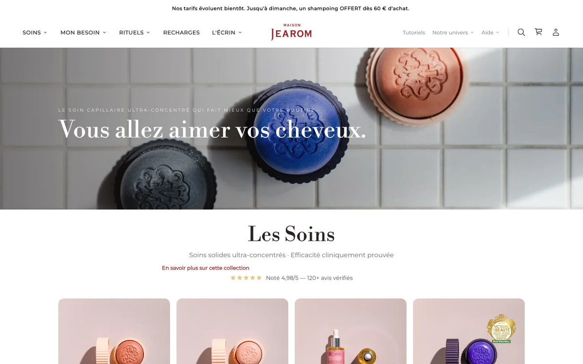 Boutique Maison Jearom : Collection Les Soins