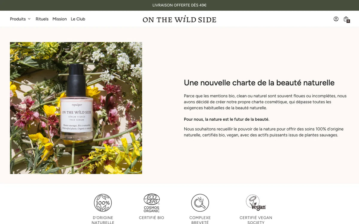 Boutique On The Wild Side : Charte de formulation