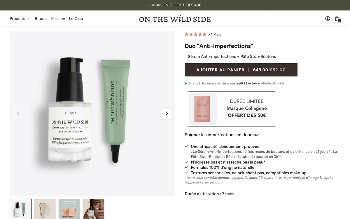 Boutique On The Wild Side : Fiche Duo Anti-Imperfections