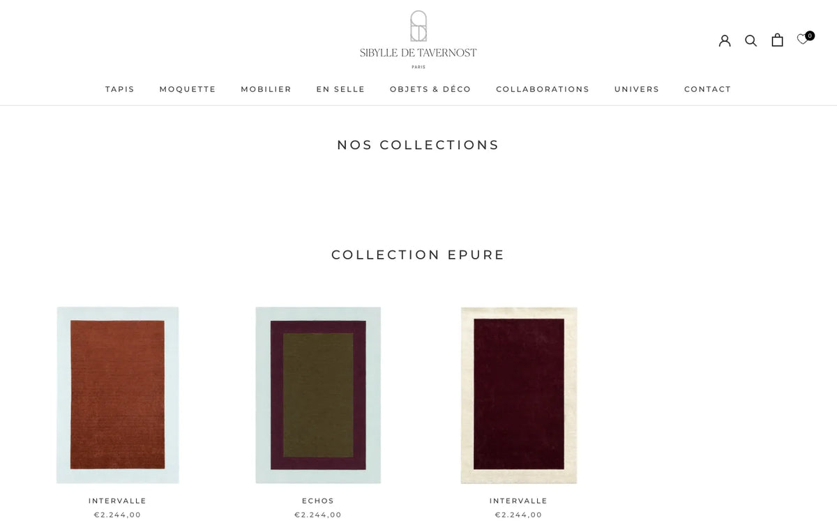 Boutique Sybille de Tavernost : Nos collections : collection Épure