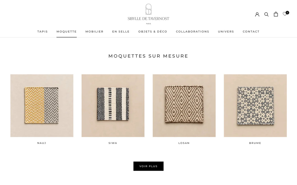 Boutique Sybille de Tavernost : Page Moquettes sur mesure