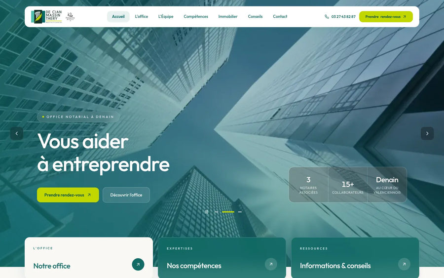 PME et entreprises : capture de Office notarial de Denain