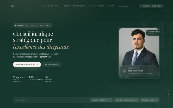 Capture de la page d’accueil de Sacha Monthuel