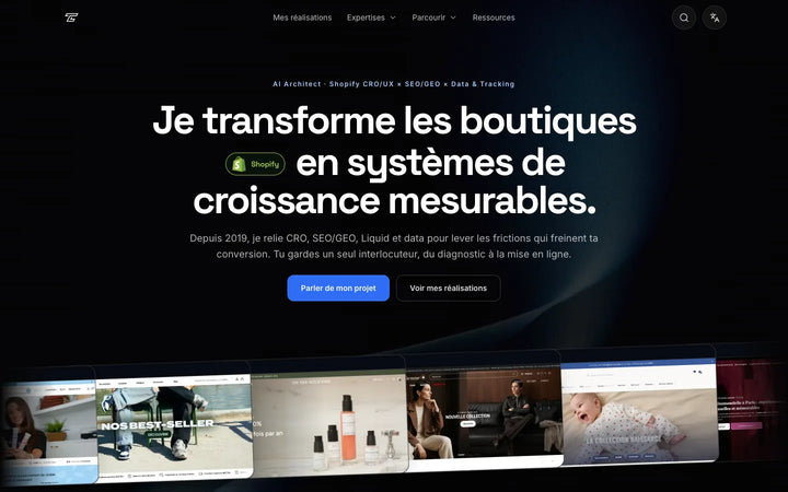 Capture de la page d’accueil de Teo Comyn