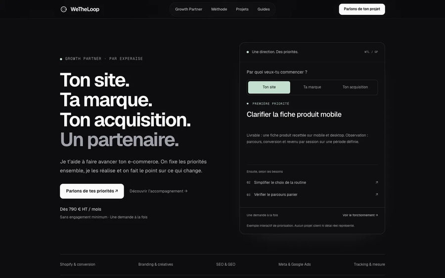 Startups : capture de wetheloop.fr