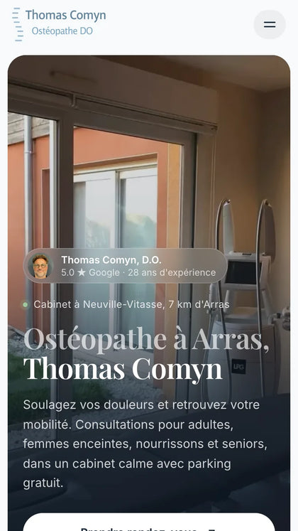 Thomas Comyn Ostéo sur téléphone