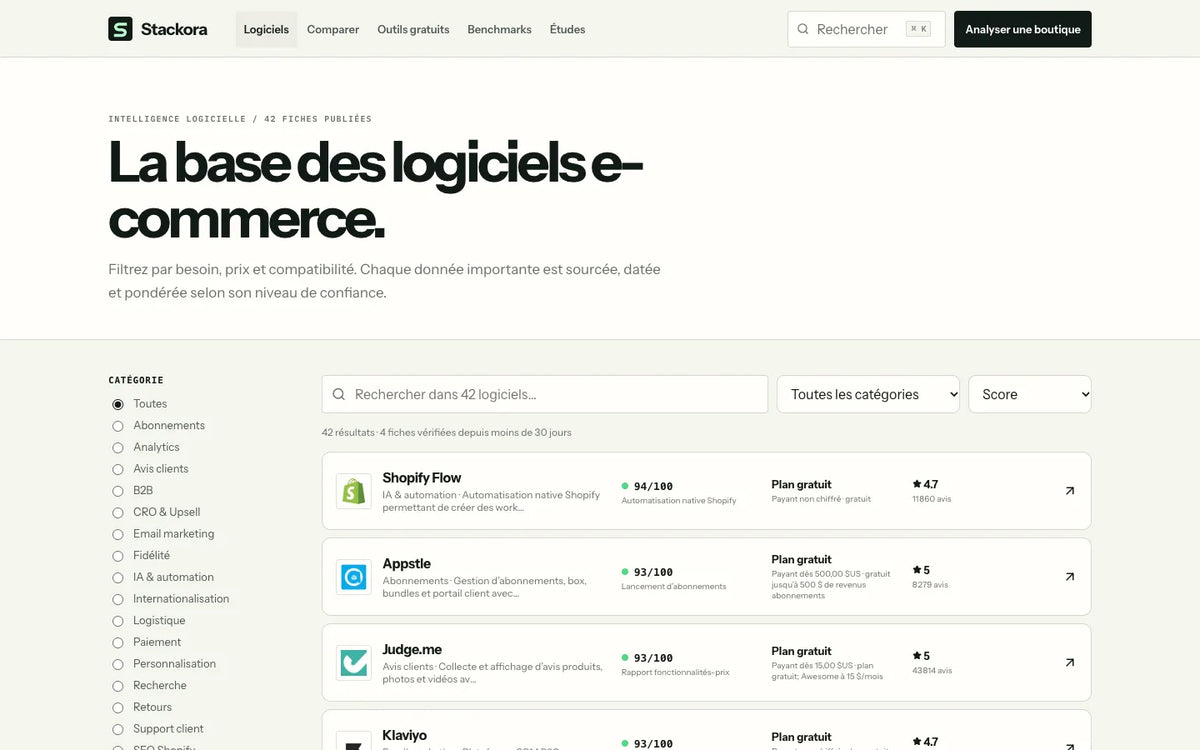 Page réalisations d’un site réalisé : stackora.fr/apps
