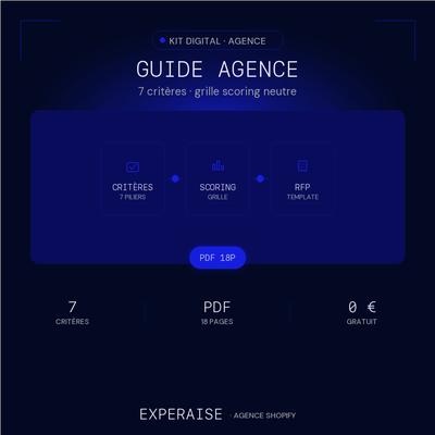 Guide choisir agence Shopify PDF grille scoring — hero | EXPERAISE