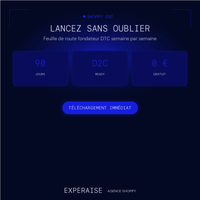 Kit lancement boutique Shopify roadmap 90 jours — bénéfices | EXPERAISE