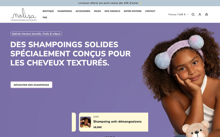 Capture de la page d’accueil de Malisa