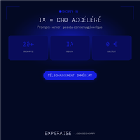 Pack prompts CRO Claude ChatGPT Shopify — bénéfices | EXPERAISE