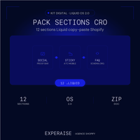 Pack Sections Liquid CRO Shopify 2.0 — 12 sections OS 2.0