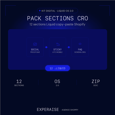 Pack Sections Liquid CRO Shopify 2.0 — 12 sections OS 2.0