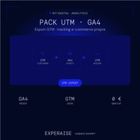 Pack UTM tracking GA4 Shopify export GTM — hero | EXPERAISE