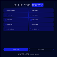 Pack UTM tracking GA4 Shopify export GTM — contenu | EXPERAISE