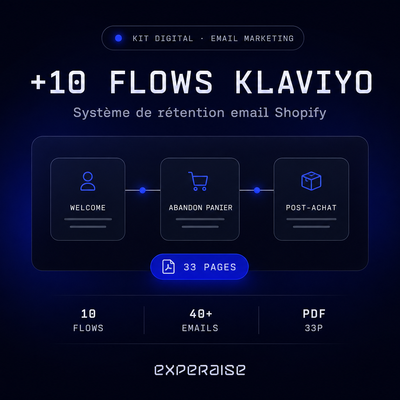 +10 Flows Klaviyo — kit rétention email Shopify | EXPERAISE