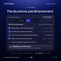 Contrôle readiness de la phase BFCM : pas de preuve, pas de lancement