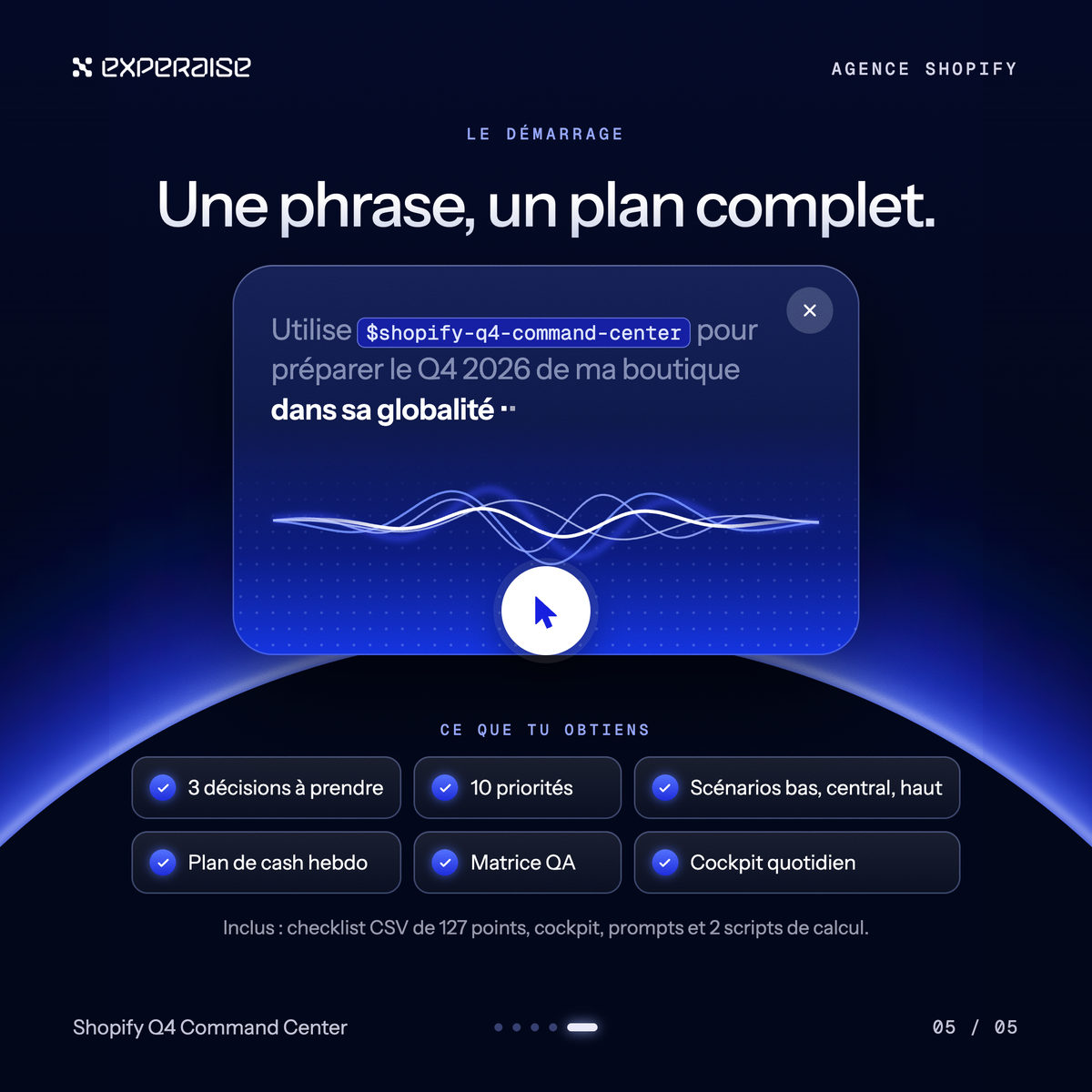 Le prompt de démarrage et ce que le skill produit