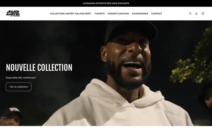 Capture de la page d’accueil de Sublife Store